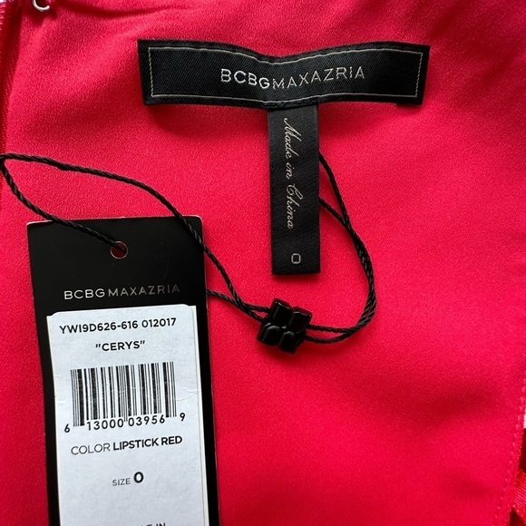 BCBG MaxAzria Cerys Peplum Jumpsuit lipstick red, V Neck Sleeveless Size  0 NWT - Picture 8 of 12